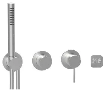 Смеситель для душа, Almar, 316 Stainless Steel, на 2/3 потребителя, цвет-Stainless Steel AISI 316 (Товар заказной, возврату не подлежит)
