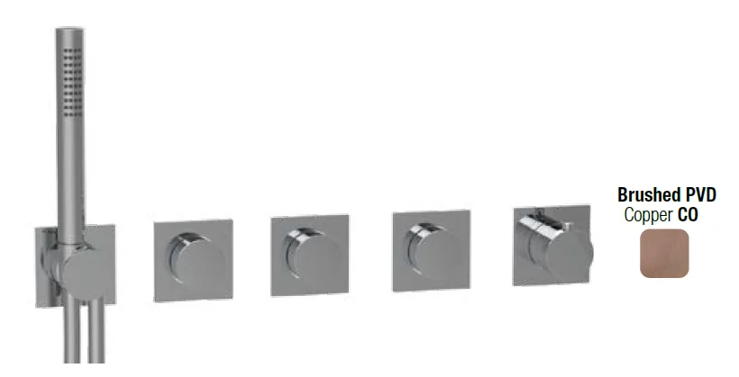 Смеситель для душа, Almar, Modular Push, на 3 потребителя, цвет-Copper Brushed PVD (Товар заказной, возврату не подлежит)