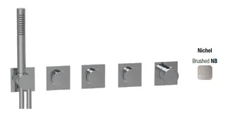 Смеситель для душа, Almar, Modular Push, на 3 потребителя, цвет-Brushed Nickel (Товар заказной, возврату не подлежит)
