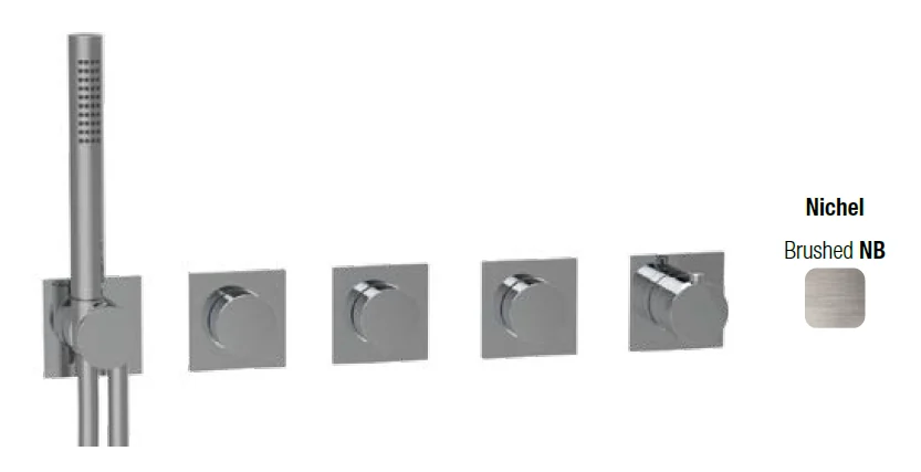 Смеситель для душа, Almar, Modular Push, на 3 потребителя, цвет-Brushed Nickel (Товар заказной, возврату не подлежит)