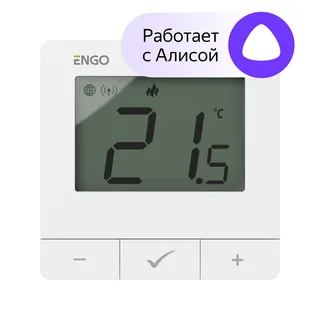 Терморегулятор, Engo Controls, Е25, накладной, универсальный, ZigBee/868 МГц, 230 В, белый