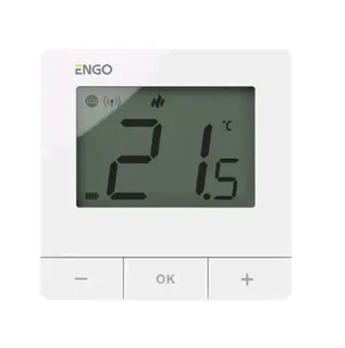 Терморегулятор, Engo Controls, Е25, накладной, беспроводной, ZigBee/868 МГц, батареи 2хАА, белый