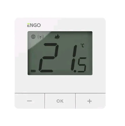 Терморегулятор, Engo Controls, Е25, накладной, беспроводной, ZigBee/868 МГц, батареи 2хАА, белый