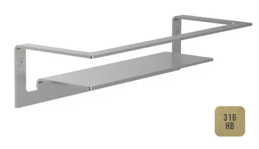Полка, Almar, 316 Stainless Steel, шгв 300*140*70, цвет-High Brass Brushed PVD AISI 316 (Товар заказной, возврату не подлежит)