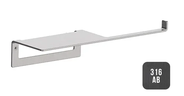 Бумагодержатель, Almar, 316 Stainless Steel, шгв 282*65*70, цвет-Absolute Black AISI 316 (Товар заказной, возврату не подлежит)