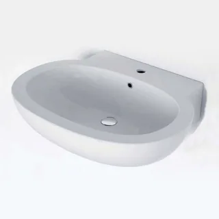 Раковина, Cielo, Easy Bath, шгв 650*520*175, отверстия для смесителя-1, цвет-белый — иконка