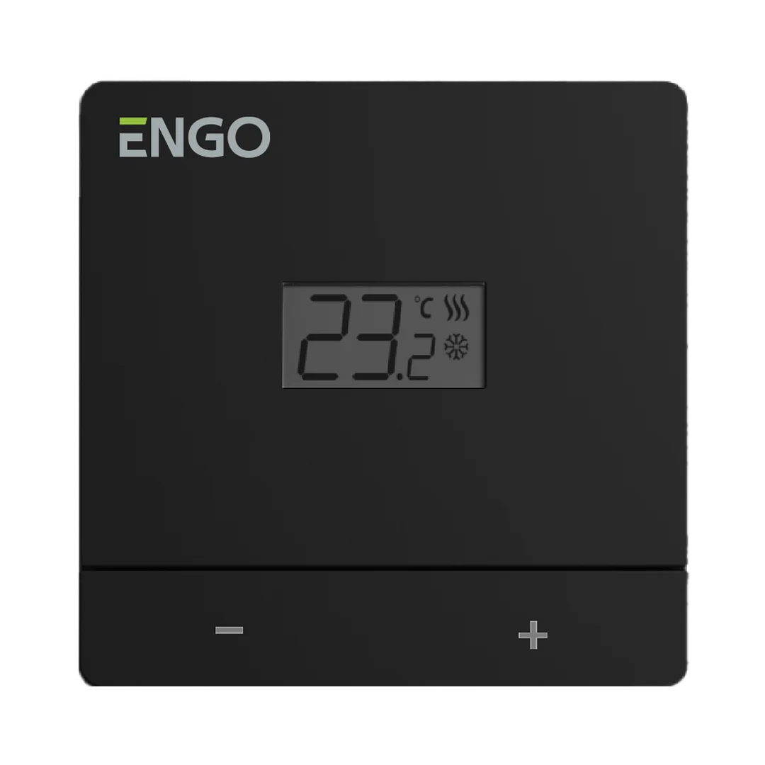 Терморегулятор, Engo Controls, проводной, накладной, на батарейках, черный