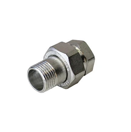 Сгон американка, ELSEN, Tin plated Metalit, прямой, НВ, 1 1/2", 1 1/2", латунь с покрытием TIN (олово), плоское уплотнение, CN
