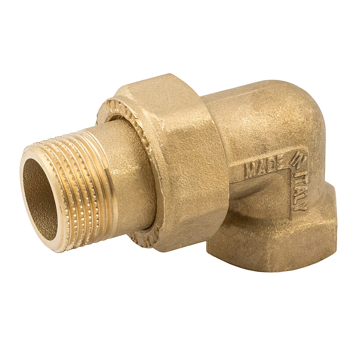 Сгон американка, ELSEN, Metalit, угловой, НВ, 1/2", 1/2", латунь, с плоским уплотнением