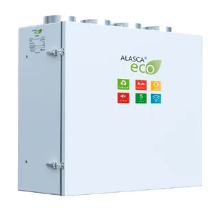 ECO V300EC W Pro, Вентиляционная установка Alasca ECO приточно-вытяжная с энтальпийным пластинчатым рекуператором + смес. узел, заслонки, датчики — иконка