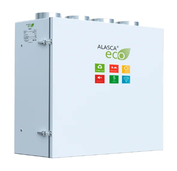 ECO V300EC W, Вентиляционная установка Alasca ECO приточно-вытяжная с энтальпийным пластинчатым рекуператором
