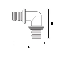 Угольник 90°, ELSEN, Monolit, 25, 25, латунь, CN