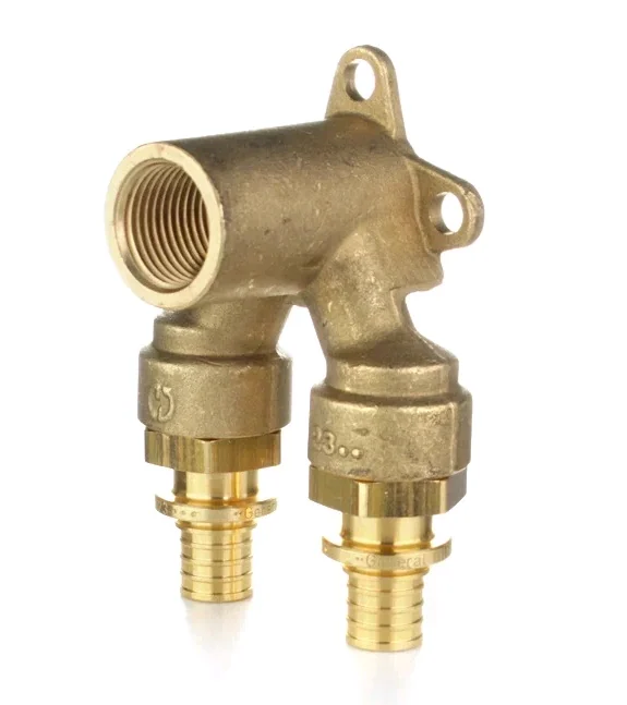 Угольник настенный, ELSEN, Monolit, проточный, двойной, В, 20, 1/2", латунь, CN
