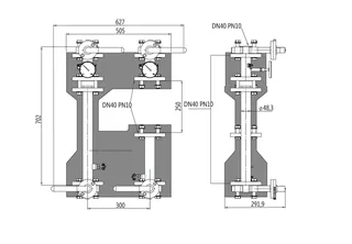 Насосная группа прямая фланцевая DN40 PN10 без насоса
