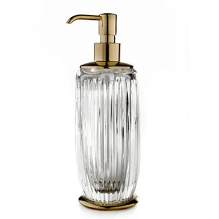 Дозатор для жидкого мыла, 3SC, Elegance Crystal, шгв 75*75*230, колба-прозрачный хрусталь, цвет дозатора-Matt Satin Brass — иконка