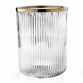 Урна, 3SC, Elegance Crystal, без крышки, шгв 200*200*280, цвет-хрусталь прозрачный/Matt Gold 24Kt