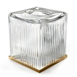 Диспенсер для бумажных салфеток, 3SC, Elegance Crystal, шгв 130*130*150, цвет-хрусталь прозрачный/Matt Gold 24Kt