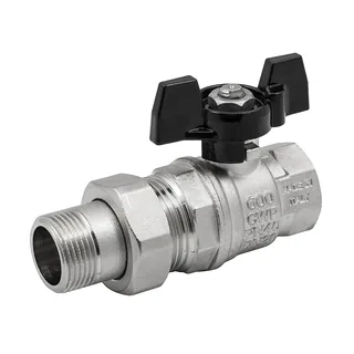 Кран шаровой, Strong T, 3/4", НВ, ручка-бабочка, с разъемным соединением