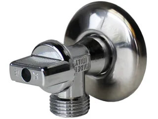 Кран шаровой, угловой, для стиральных машин с розеткой, 1/2", 1/2", НН, ручка-бабочка