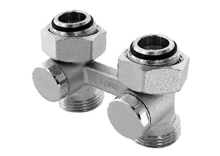 Вентиль, прямой H-образный, 3/4", 3/4", Н ЕК-НГ ЕК, никелированный — иконка