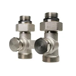 Вентиль, ELSEN, прямой H-образный, 3/4" Н ЕК - 1/2" Н, латунь никелированная