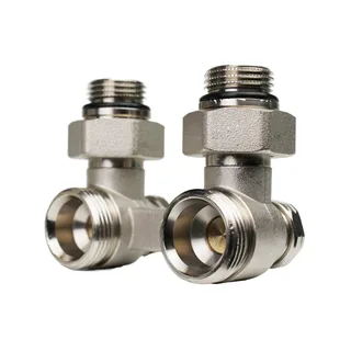 Вентиль, ELSEN, угловой H-образный, 3/4" Н ЕК - 1/2" Н, латунь никелированная