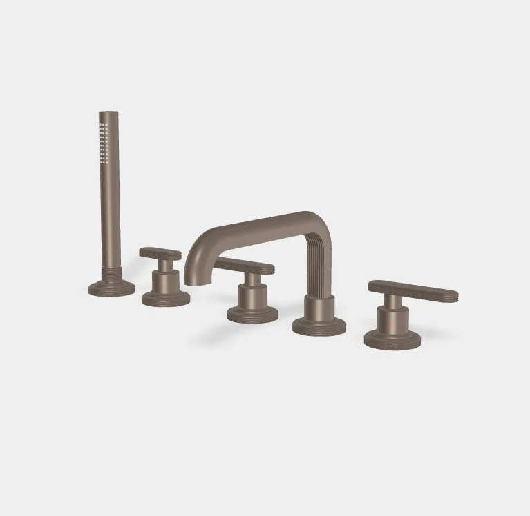 Смеситель для ванны и душа, Fima Carlo Frattini, Park Lane, на борт ванны, цвет-Brushed Moka Bronze PVD