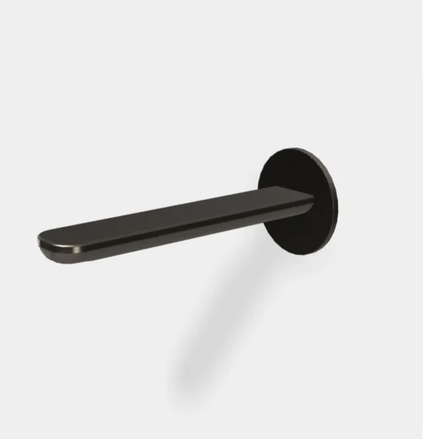 Излив, Fima Carlo Frattini, Shower accessories, на борт ванны, вынос излива, мм-201, стандарт подводки-1/2", цвет-брашированный чёрный хром