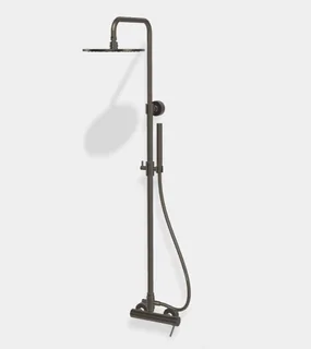 Душевая стойка, Fima Carlo Frattini, Shower column, цвет-брашированный черный хром