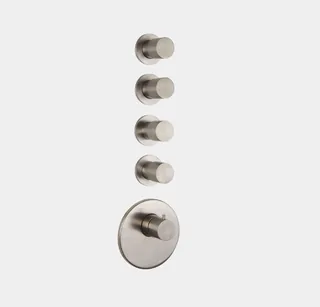 Смеситель для душа, Fima Carlo Frattini, Spillo Steel, на 4 потребителя, цвет-Inox