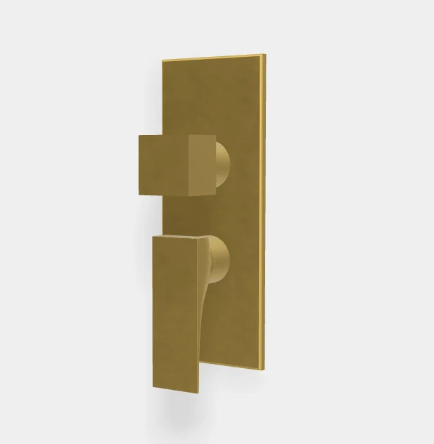 Смеситель для душа, Fima Carlo Frattini, Zeta, на 2/3 потребителя, цвет-брашированное золото