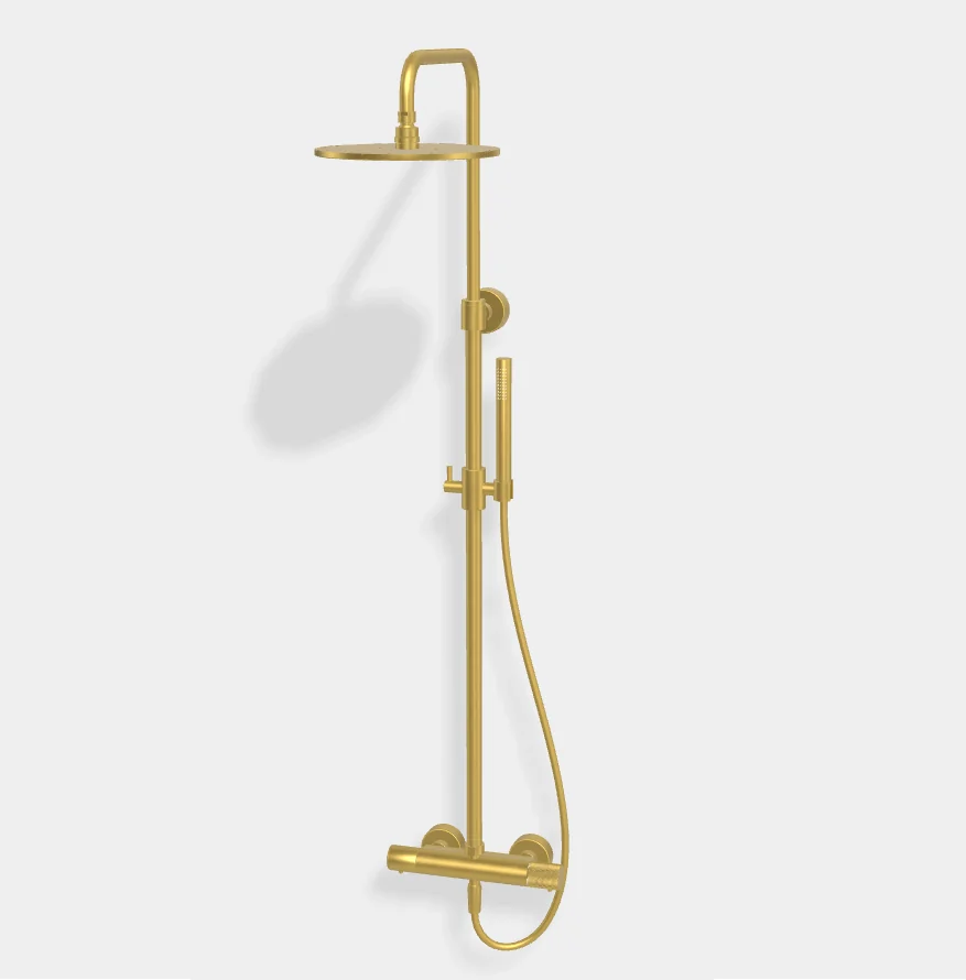 Душевая стойка, Fima Carlo Frattini, Shower column, X COLLECTION, цвет-брашированное золото