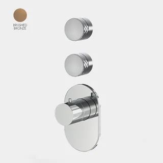 Смеситель для душа, Fima Carlo Frattini, Fimatherm, H Collection, на 2 потребителя, настенный встраиваемый, цвет-бронза брашированная янтарная