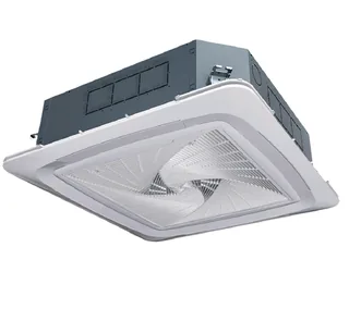 FCB-136B CN2B, Фанкойл, Haier, кассетный, 2-х трубный, с круговым потоком, с ИК пультом, без панели, тип дефекта - выставочный образец