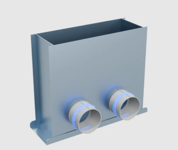 Пленум, Flexag FL-PFP-400x100/75x2, напольный, 400x100, на 2 выxода FLD