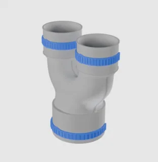 Тройник, Flexag, FL110-TR 2x75, Y-образный круглый