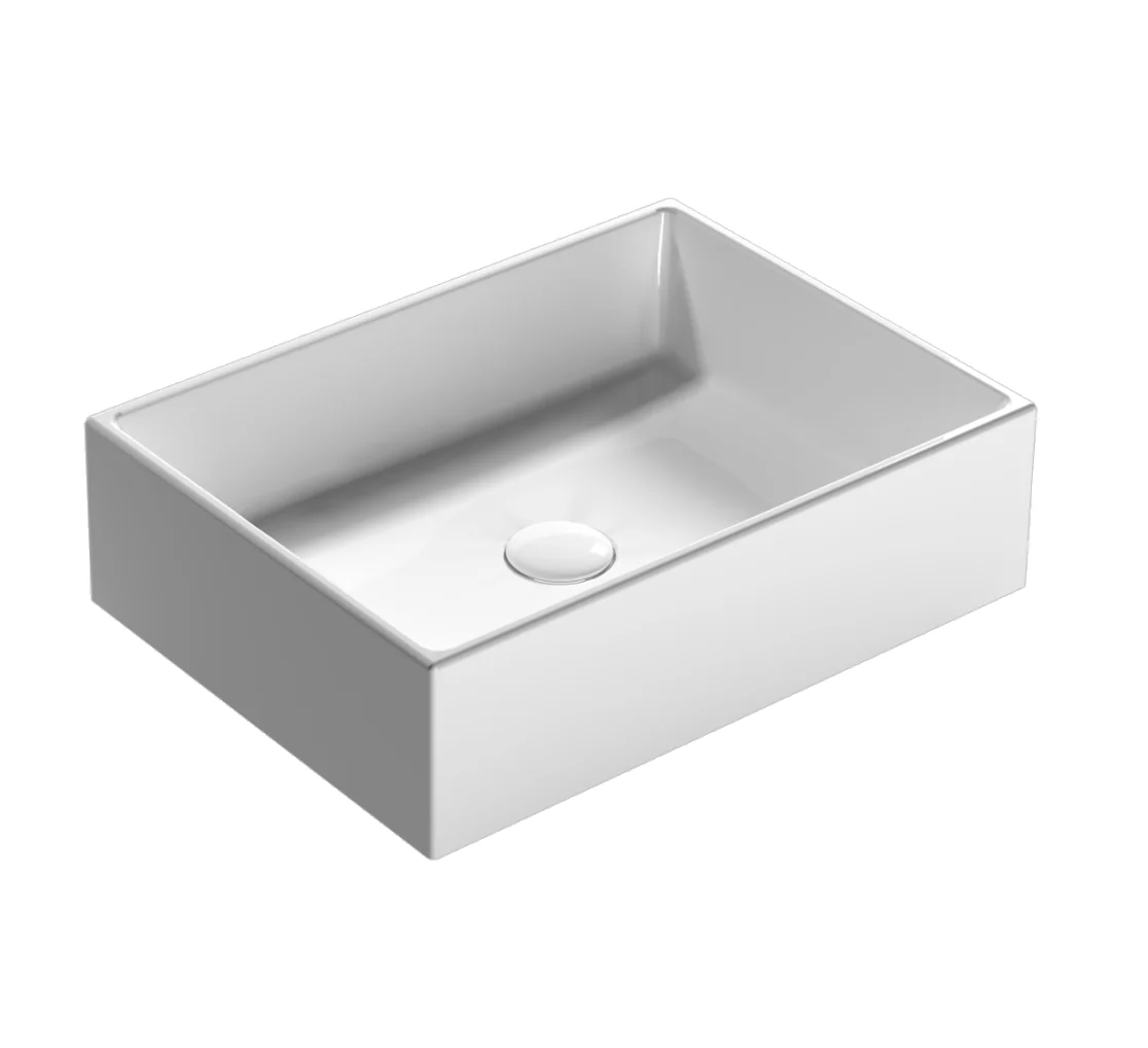 Раковина, Globo, Vanity Basins, шгв 500*370*140, отверстия для смесителя-отсутствуют, CERASLIDE, BATAFORM, цвет-белый