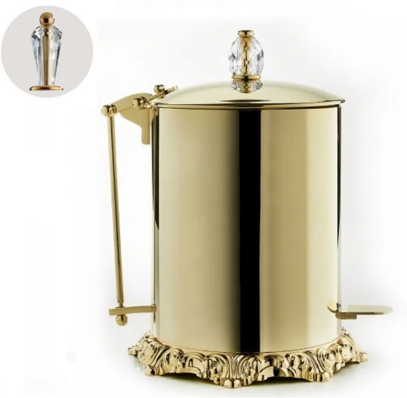 Ведро, 3SC, Bally Pedal, шгв 260*310*360, цвет-Polished Gold 24Kt, ручка-BohemeSwarovski