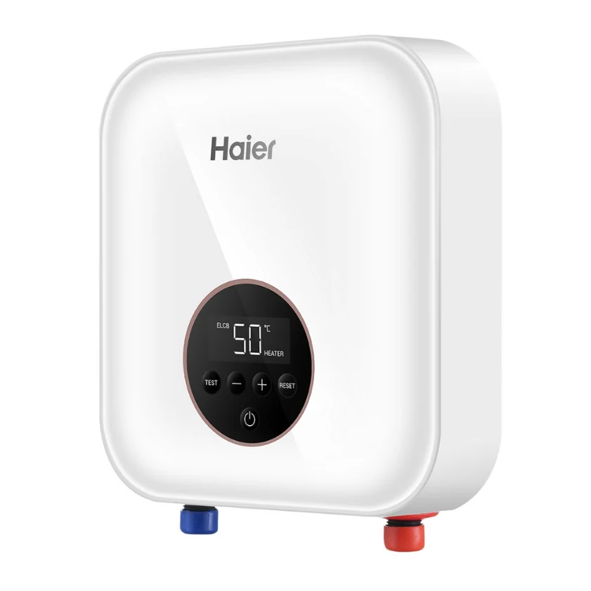 Водонагреватель электрический, Haier, проточный, STREAM-EI6, с электронным управлением и сухим ТЭНом, цвет-белый