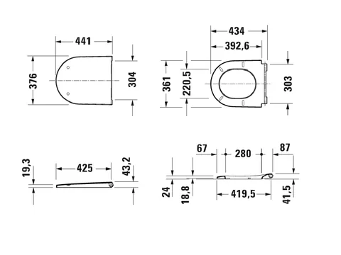 Сиденье для унитаза, Duravit, D-Neo, шг 376*441, цвет-белый (ПРОДАЕТСЯ ТОЛЬКО В КОМПЛЕКТЕ С ОСНОВНЫМ ИЗДЕЛИЕМ) — изображение 1