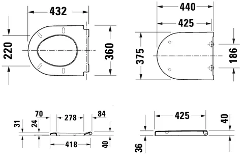 Сиденье для унитаза, Duravit, D-Code, шг 360*440, цвет-белый (ПРОДАЕТСЯ ТОЛЬКО В КОМПЛЕКТЕ С ОСНОВНЫМ ИЗДЕЛИЕМ) — изображение 1