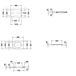 Сиденье для унитаза, Duravit, D-Code, шг 356*490, цвет-белый (ПРОДАЕТСЯ ТОЛЬКО В КОМПЛЕКТЕ С ОСНОВНЫМ ИЗДЕЛИЕМ) — изображение 1