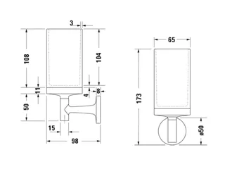 Стакан, Duravit, Starck T, шгв 65*98*173, цвет-черный матовый/матовое стекло — изображение 1