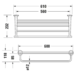 Полочка для душевых полотенец, Duravit, Starck T, цвет-хром — изображение 2