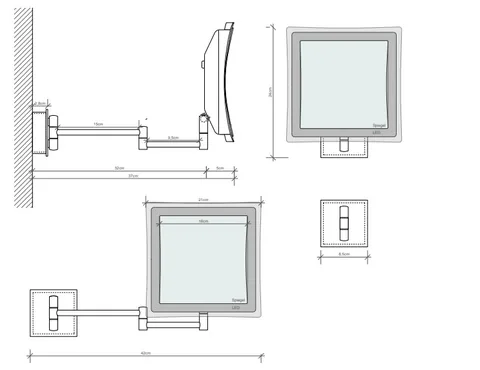 Косметическое зеркало, Decor Walther, BS 84 TOUCH, с подсветкой, без кабеля, на батарейках, цвет-хром — изображение 1