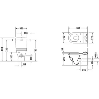 Унитаз, Duravit, Starck 3, напольный, шгв 360*655*430, цвет-белый — изображение 1