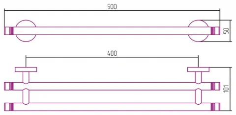 Полотенцедержатель, Сунержа, КАНЬОН, шгв 500*101*50, цвет-золото — изображение 1