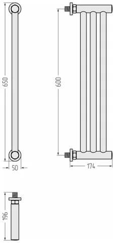 Полотенцесушитель, Сунержа, Хорда ПП, шгв 50*174*650, цвет-золото — изображение 1