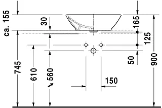 Раковина, Duravit, ME by Starck, шгв 550*420*165, цвет-белый — изображение 2