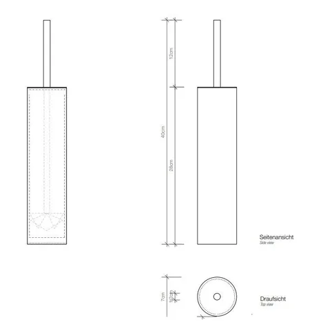 Ёршик, Decor Walther, MIKADO, MK SBG, шгв 70*70*400, цвет колбы-Dark Metal Matt PVD, цвет-Dark Metal Matt PVD — изображение 1